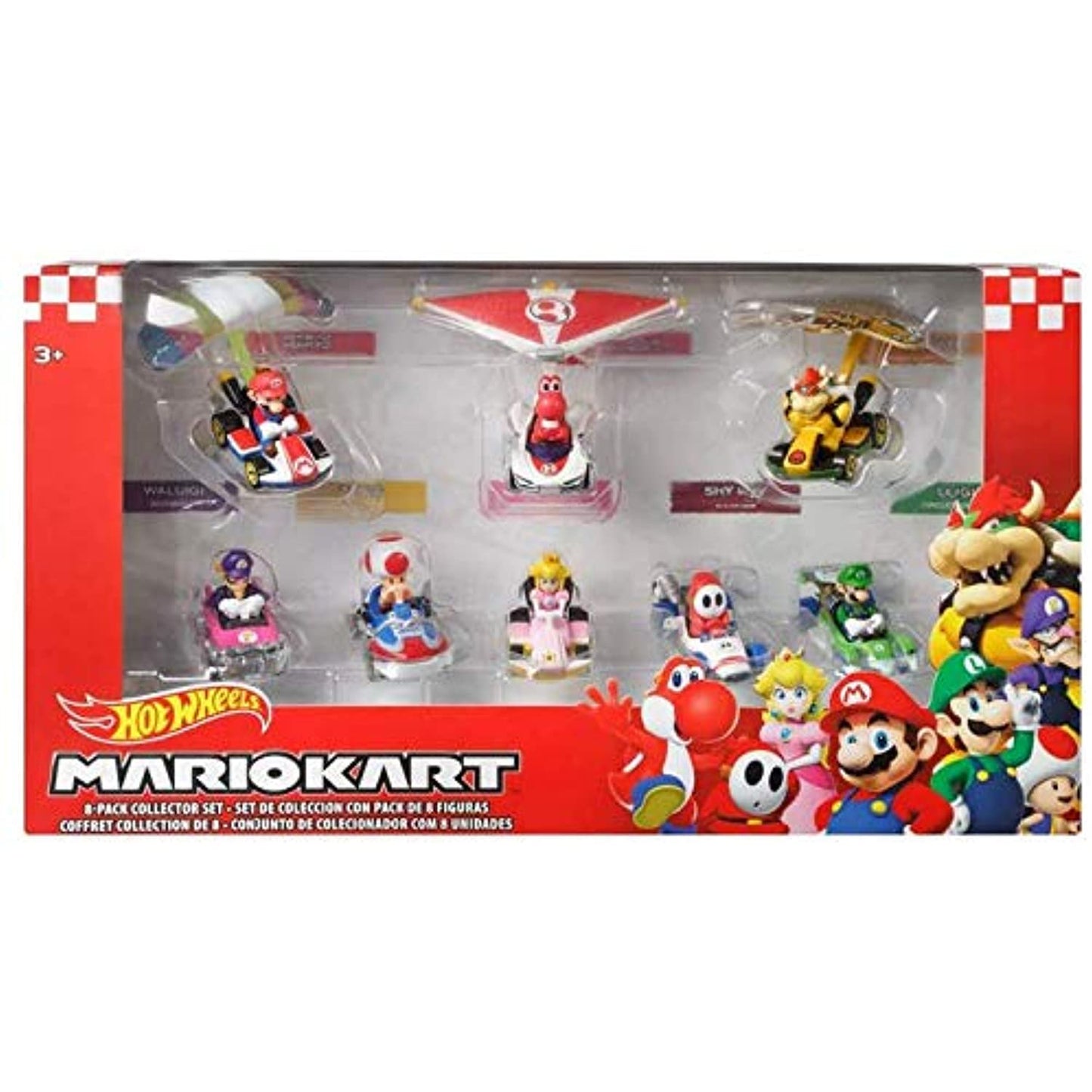 Nintendo Hotwheels Mario Kart Set de 8 Figuras
