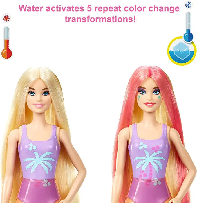 Barbie paraguas de ducha con mas de 25 sorpresas cambia de color